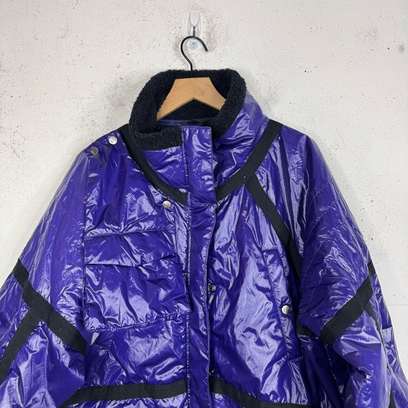 Free People Jackets & Blazers - Free People Movement Vagabond Fleece Bomber Jacket Purple Black NWOT Large